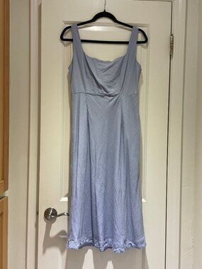 Love Bonito Baby Blue Linen Blend Bias Cut Dress